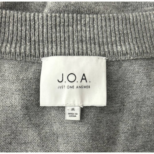 JOA  Sweater Womens Medium Gray Twist Front Cropped Basic Neutral Minimalist