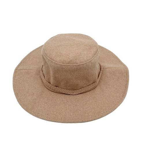 Harper NEW ASN The  Hat Boho Western Braided Floppy Tan Felt Boater Hat Bohemian