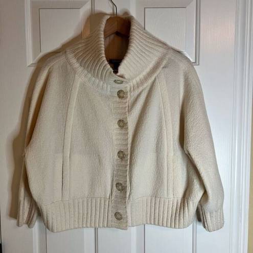 DKNY  100% Wool Cowl Neck Cardigan, Size Medium.