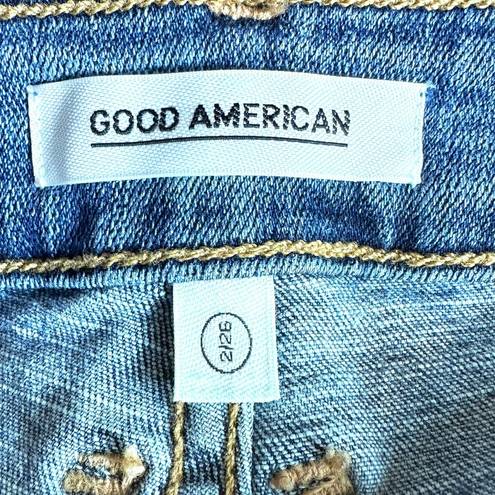 Good American  2/26 Distressed Denim Pencil Skirt