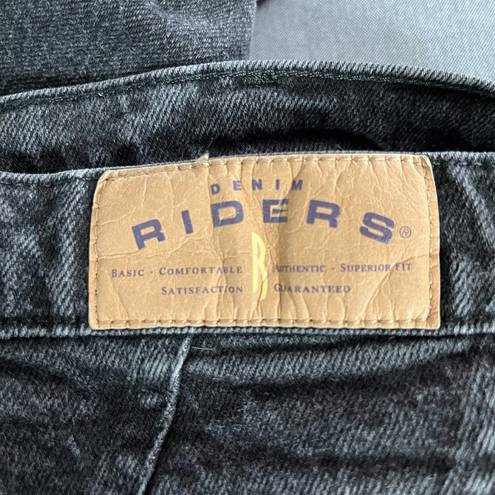 Riders By Lee  Straight Leg High Rise Black Denim Mom Jeans Size 12L 30" Waist