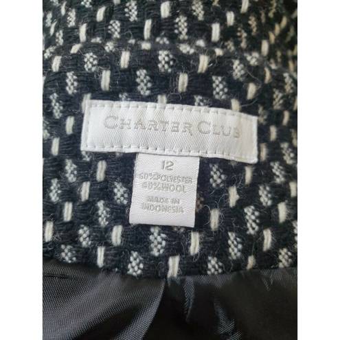 Charter Club  Black Collared Button Coat