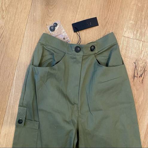 The Range  Structured Twill Cargo Pants in Khaki Green