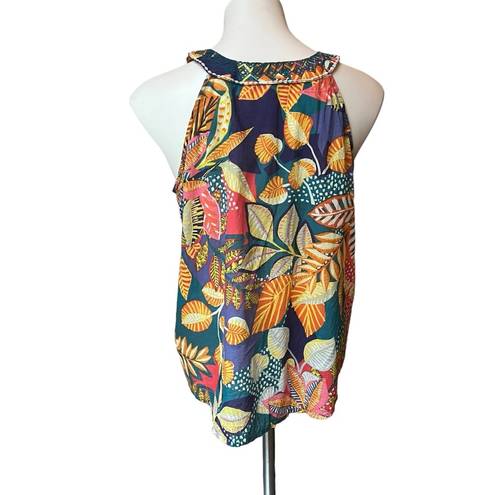 Cynthia Rowley  Tropical Print Lightweight Cotton Racerback Tank Top, Sz S