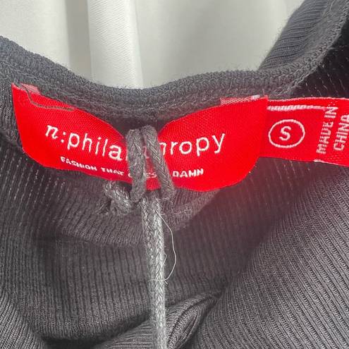 n:philanthropy  Black Tie Front Knit Bodysuit Size Small New