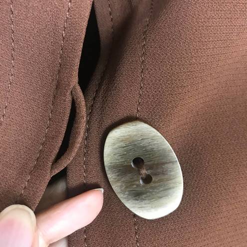 Doncaster  Collection Blazer Womens Size Medium Brown Single Button Closure Lined