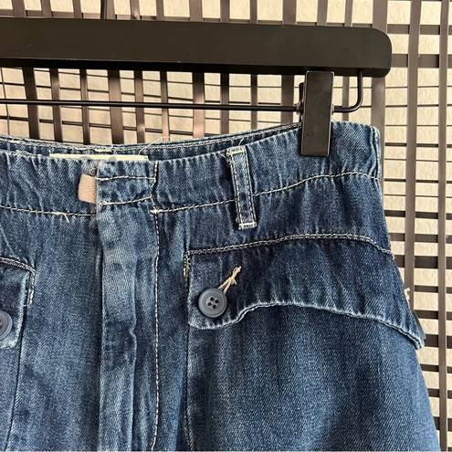 Free People Lotus High Waist Tie Hem Barrel Leg Jeans