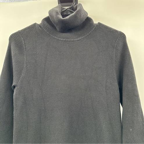 Tuckernuck  Pomander Place Black 3/4 Sleeve Knit Turtleneck Sweater Dress Sz L