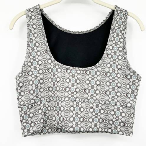 Anthropologie  Daily Practice Womens Geometric Printed Crop Top Sports Bra Size M