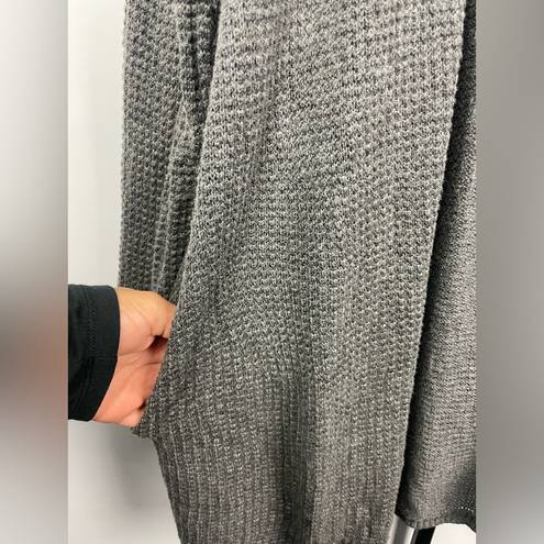 Oak + Fort  Gray Open Knit Oversized Open Front Slouchy Cardigan with Pockets