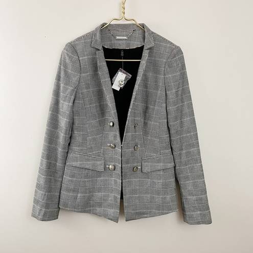 White House | Black Market  Glen Plaid Checked Black Stretch Blazer Jacket 4 new