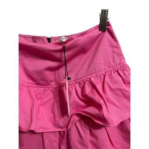 The Moon Day +  hot pink tiered denim skort size Small NEW