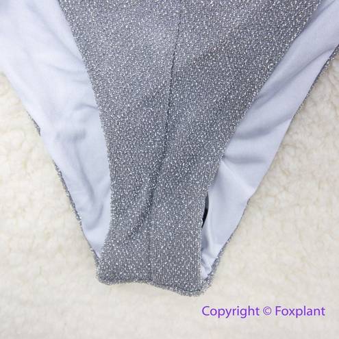 Beach Riot NEW  Zurie Bikini Bottoms in silver, size S