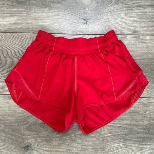 Lululemon  Red Hotty Hot Lined Shorts Size 2