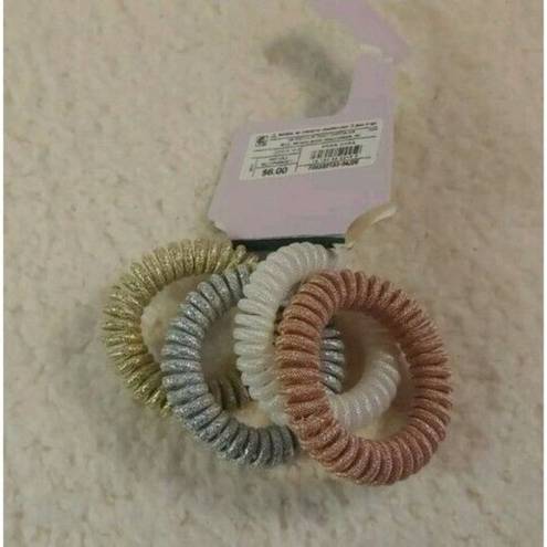 Wild Fable Nwt  Metallic Thread Wrapped Phone Cord Ponies Hair Elastic Set 4pc