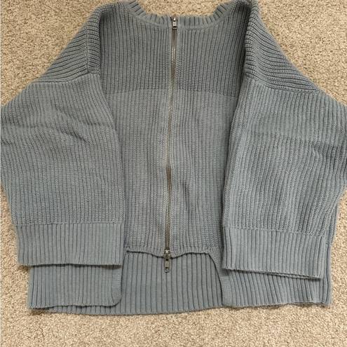 CAbi  Blue Fair Play Sweater Full Zip Pullover Cardigan Reversible