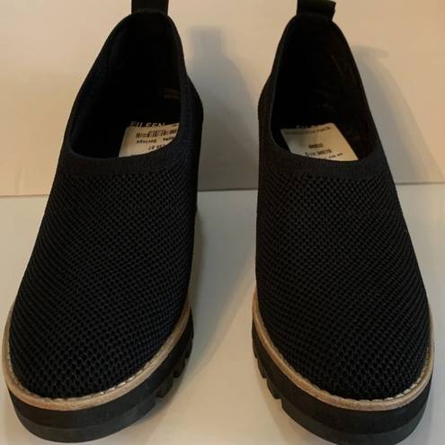 Eileen Fisher  Black Wedge Shoes 7 New NWT $235 retail Beautiful Versatile HTF