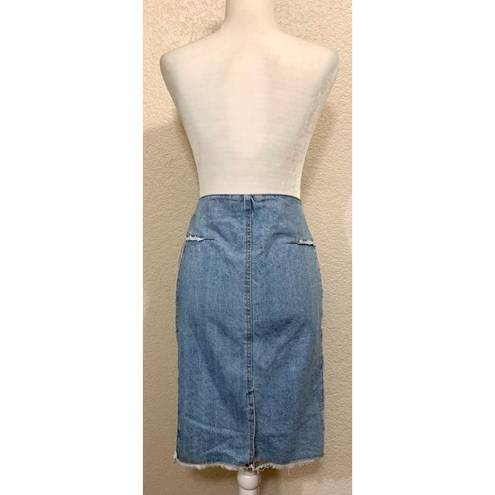 Spacegirlz Vintage Y2K Raw Denim Pencil Skirt Blue Size 2