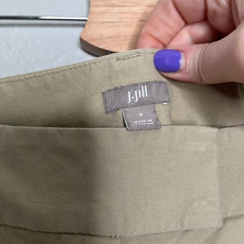 J.Jill  khaki beige mid rise flared tencel dress pants size 8