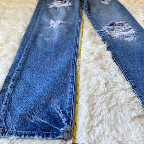 We The Free Free People  Distressed Button Fly High Waisted Jeans