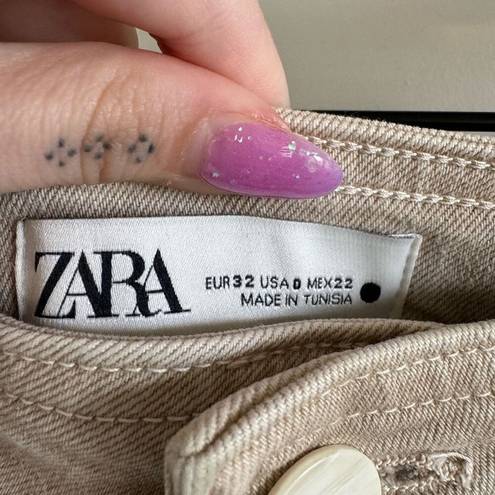 ZARA Marine Straight Jeans Tan