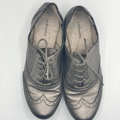 Krass&co G.H Bass &  Women's Hilary Low Heel Lace Up Oxford Style Shimmer Shoes Sz 8.5