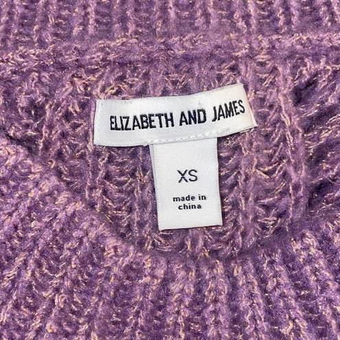 Elizabeth and James  Women’s Open Stitch Cropped Sweater Size XS in Giada Purple