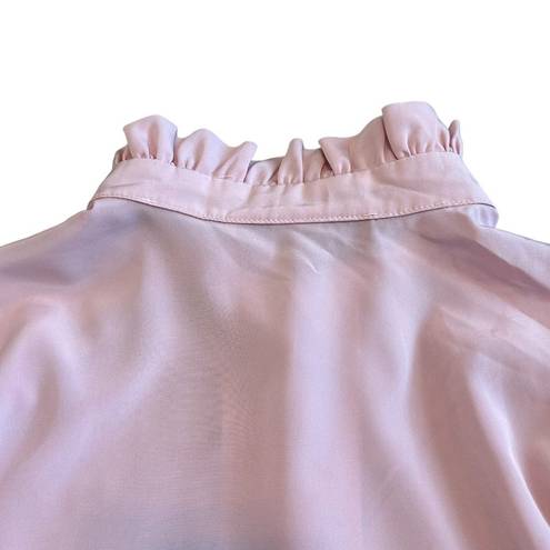 Oscar de la Renta  Knit Vintage Pink Button-Down Blouse Shirt Size 12 Women's