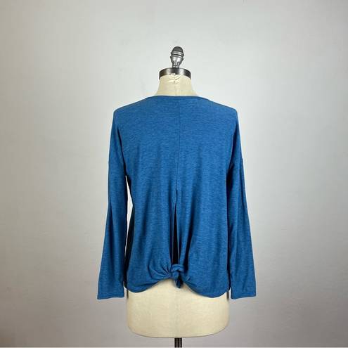 Beyond Yoga  Blue Heather Tie Back Long Sleeve