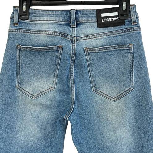 Dr. Denim  SZ 27/26 Meadow Cropped Jeans Mid-Rise Pockets Frayed Hems Blue Womens