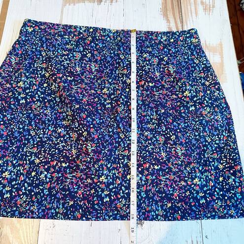 Rafaella  Skort Short Blue Floral A- Line Pull On Size XL
Stretch