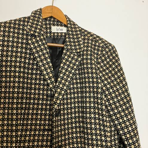 Le Suit  Black & Brown Vintage Style Long Blazer/Suit Coat