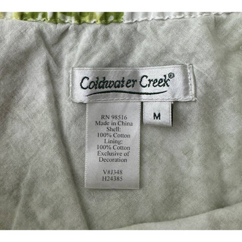 Coldwater Creek  Skirt Women Medium Green White Medallion Print Midi Boho Peasant