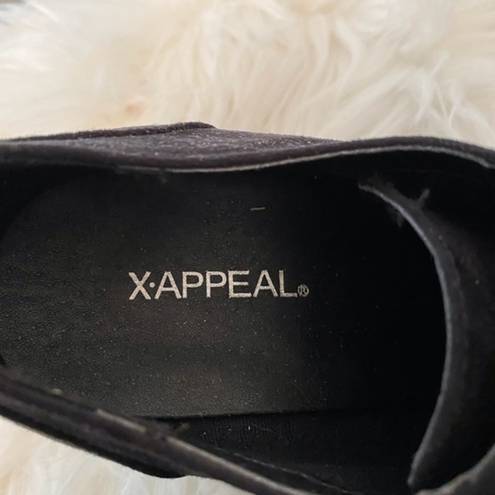 X-Appeal  Black Wedge Ankle Boot Size 6