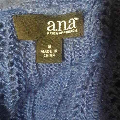 a.n.a  Royal Blue Metallic Knit Sweater Shrug Poncho