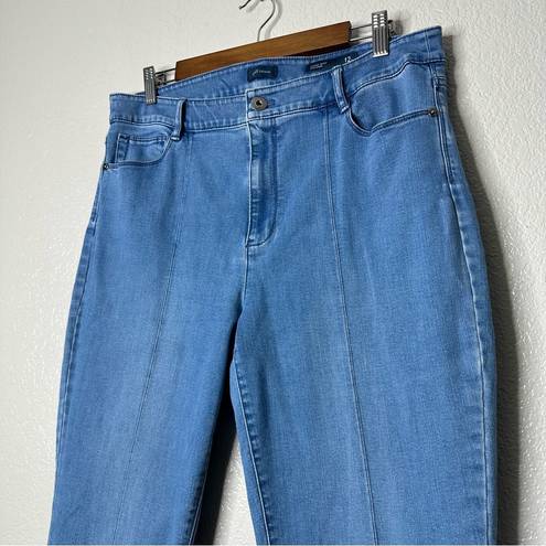 J.Jill  Women's Denim High Rise Slim Ankle Pintuck Jeans Light Wash Cotton 12T