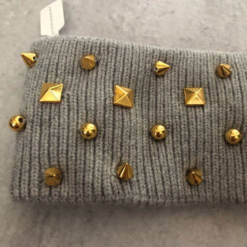 Lele Sadoughi  Gray & Gold Tone Studded Ear Warmer NEW