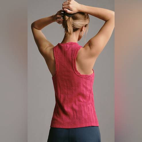 Pilcro  Ribbed High Neck Racer Back Tank Top