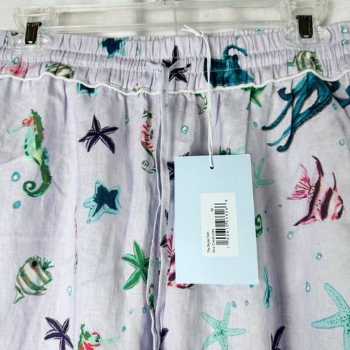 Hill House  Skylar Purple Pants Loungewear Pajamas in Sea Creatures Fish Medium