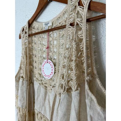 Umgee NWT  linen boho western tassel vest