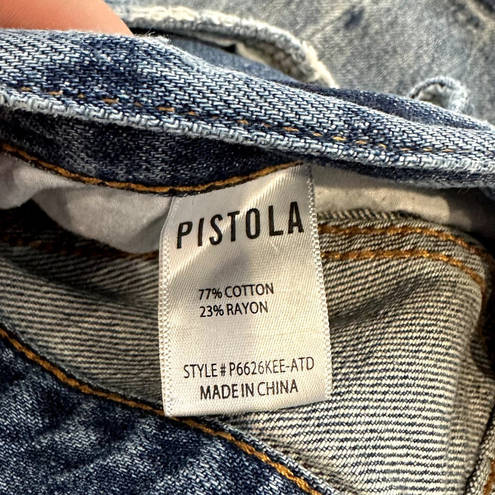 Pistola  Presley High Rise Distressed Relaxed Roller Jeans Denim Blue 24