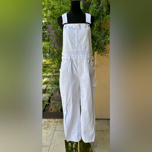 Good American  White Denim Overalls