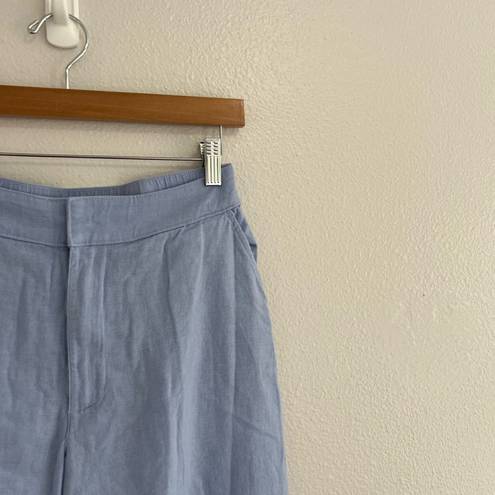 Abercrombie & Fitch Abercrombie Baby Blue Linen Blend Wide Leg Trouser S