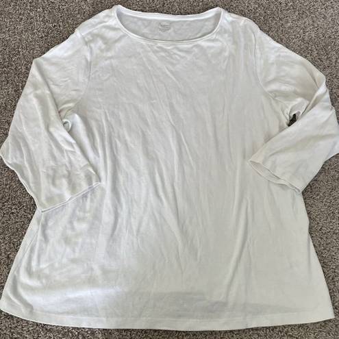 Coldwater Creek Naturals By  Organic Cotton White Long Sleeve T Shirt Size 3X