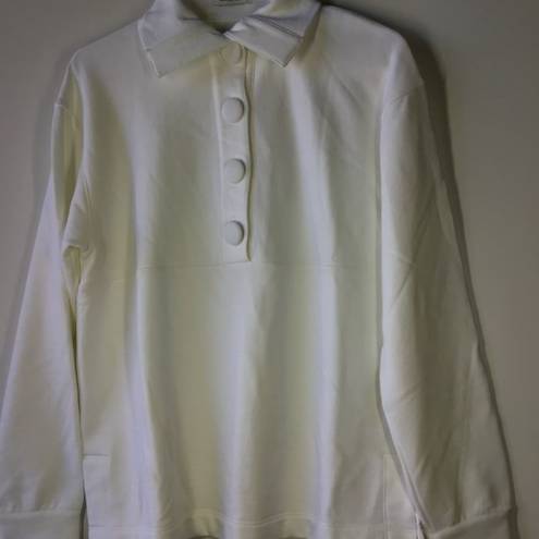 Rebecca Taylor  French Terry pull over long sleeve sweartshirt white