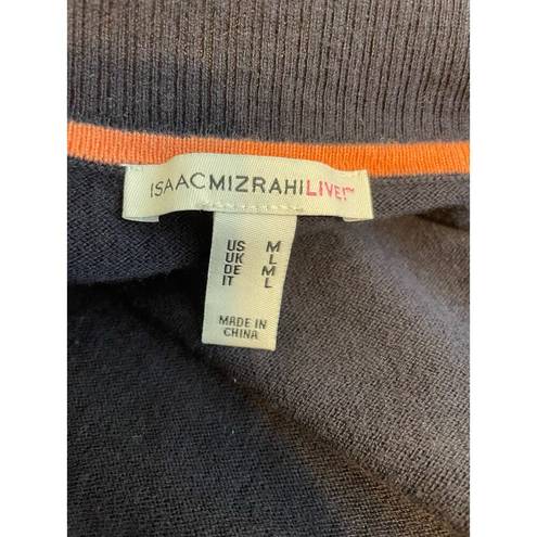 Isaac Mizrahi  Live Navy Open Front Cardigan Sweater, Size Medium