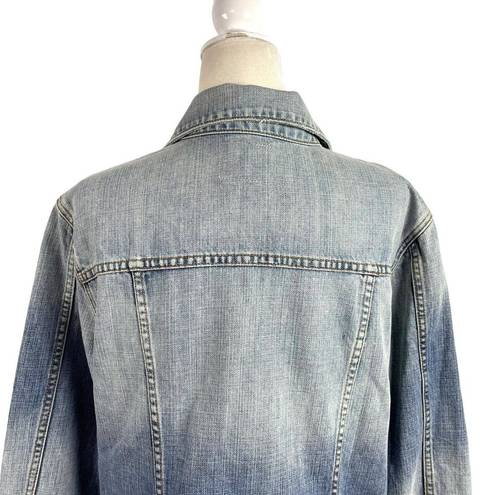 Rails  Knox Denim Trucker Jacket Women Size Large Vintage Wash Distressed Cotton