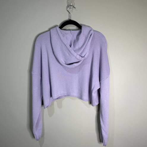 Boohoo Violet Cropped Hoodie Knit  