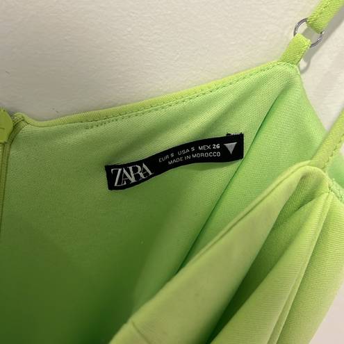 ZARA  Lime Green Bodysuit with Sweetheart Neckline