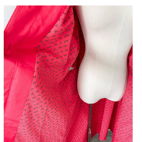 London Fog Vintage  HOT pink floral lining padded shoulder raincoat size LP XLP
